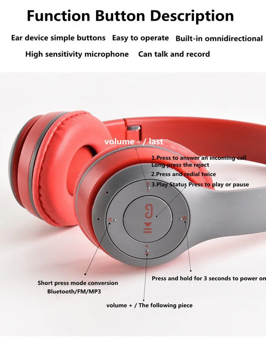 Stereo P47 Headset 5.0 Bluetooth for iPhone XiaoMi