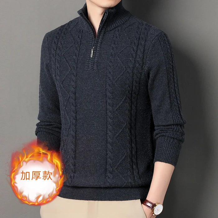 Men's Thicken Zipper Sweater 2023 Autumn & Winter Fashion