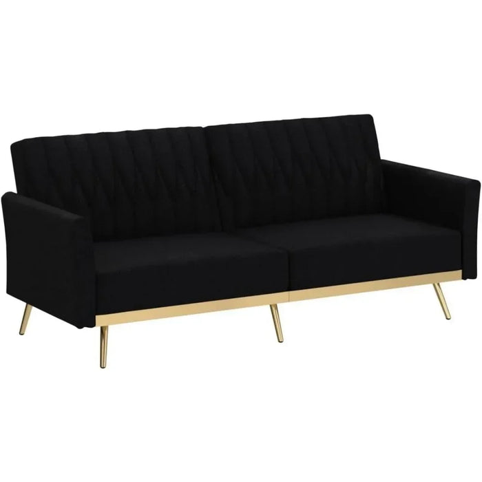 Sofa Bed Convertible Futon with Golden Metal Legs