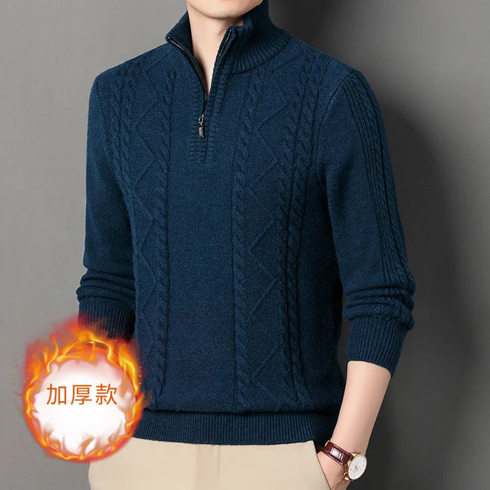 Men's Thicken Zipper Sweater 2023 Autumn & Winter Fashion