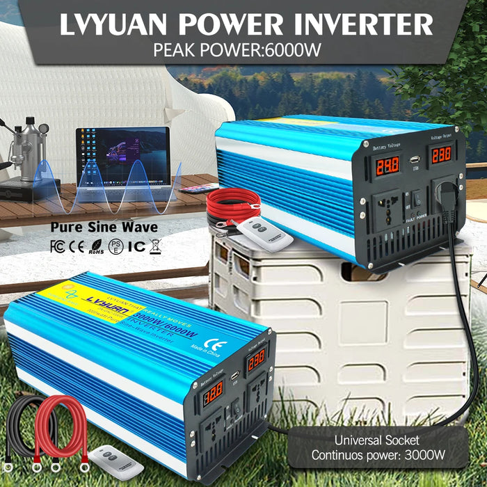 Pure Sine Wave Inverter DC 12v/24v To AC 220v 5KW 6KW 8KW Volt