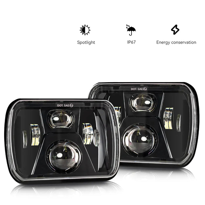 Car 110W 5x7 Inch Led Headlights