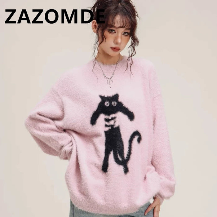 Cat Jumper Winter Clothes Knitwear Fashion Sweaters