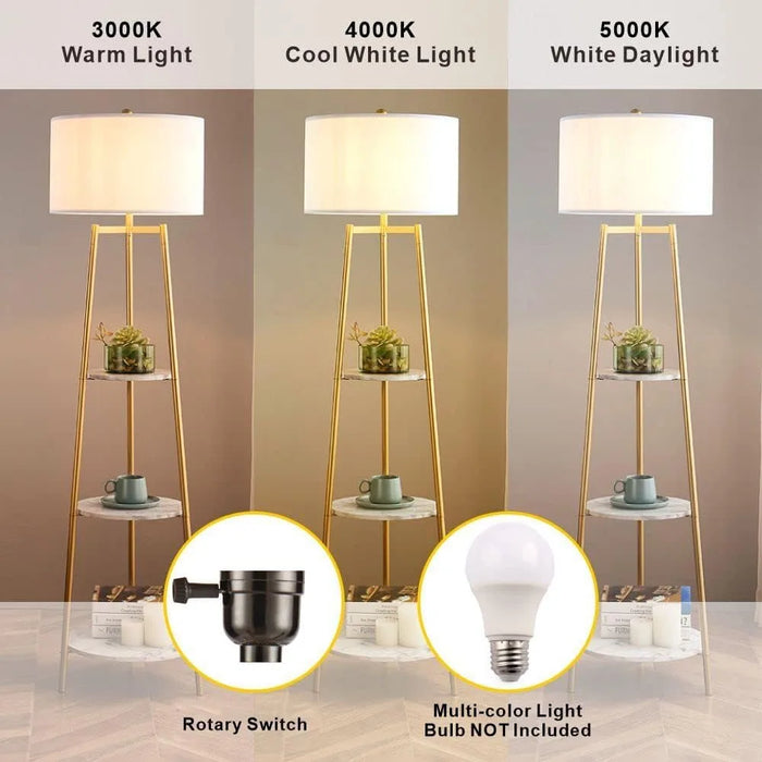 Vertical Reading Lamp with Artificial Marble Shelf