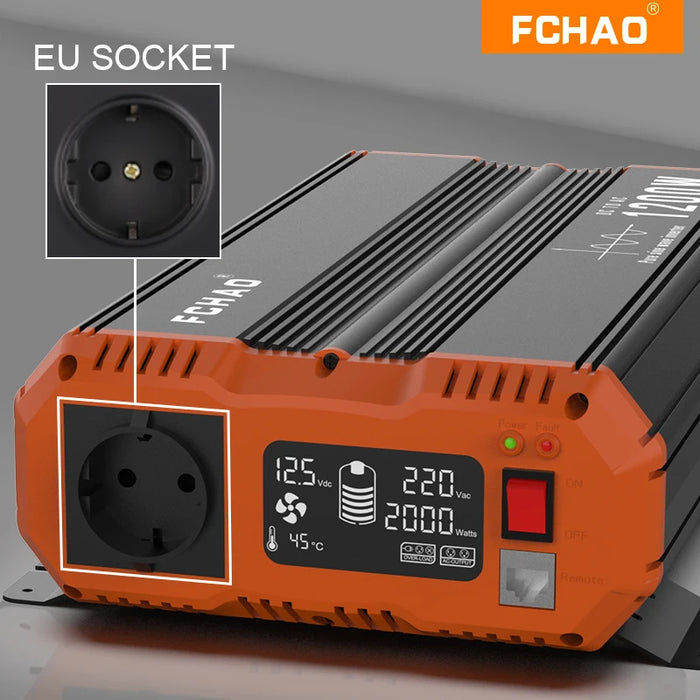 FCHAO 1800W Pure Sine Wave Solar Inverter DC to AC Power Invertor 12V 24V 48V