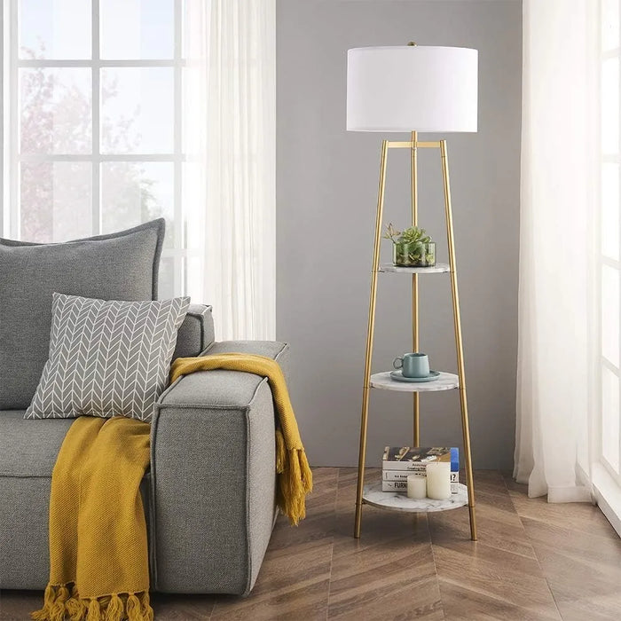 Vertical Reading Lamp with Artificial Marble Shelf