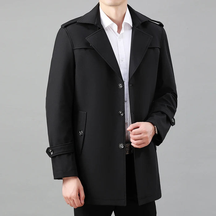 2024 High Quality Medium Long Trench Coat For Men