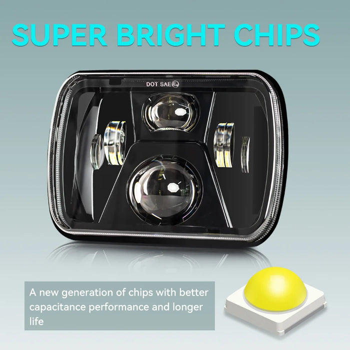 Car 110W 5x7 Inch Led Headlights