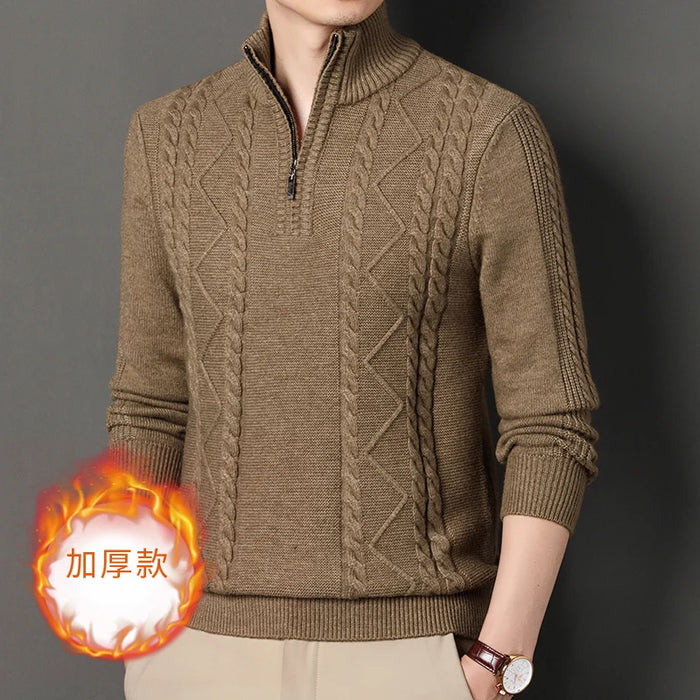 Men's Thicken Zipper Sweater 2023 Autumn & Winter Fashion