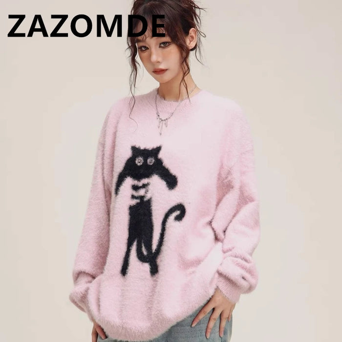 Cat Jumper Winter Clothes Knitwear Fashion Sweaters