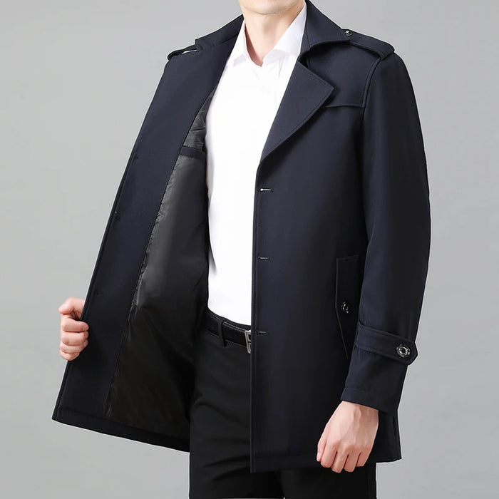 2024 High Quality Medium Long Trench Coat For Men