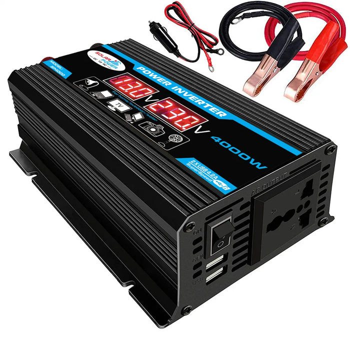 Car Power Inverter LED Display 4000W 12V to 220V/110V