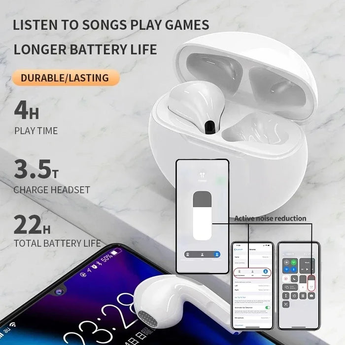 Original Air Pro 6 TWS Wireless Bluetooth For Xiaomi Apple iPhone