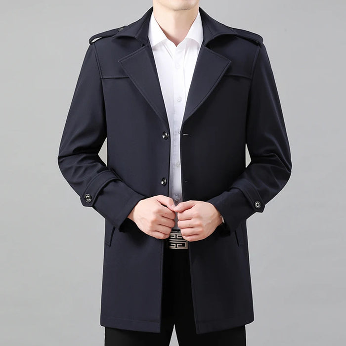 2024 High Quality Medium Long Trench Coat For Men