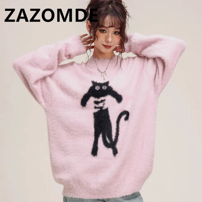 Cat Jumper Winter Clothes Knitwear Fashion Sweaters